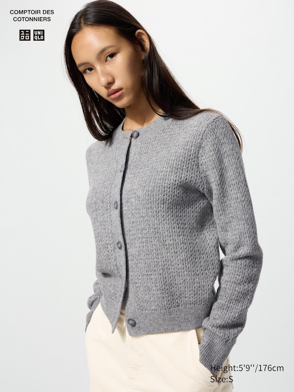 Кардиган с круглым вырезом из шерстяной смеси Uniqlo, 02 light grey
Кардиган с круглым вырезом из шерстяной смеси Uniqlo, 02 light grey