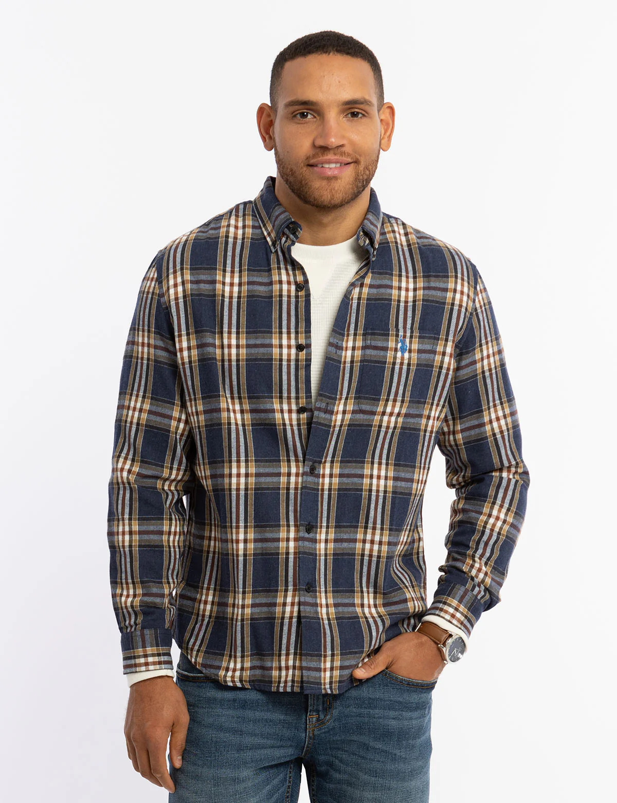 Рубашка U.S. Polo Assn Warm Plaid Peached Twill Long Sleeve, темно-синий/коричневый
Рубашка U.S. Polo Assn Warm Plaid Peached Twill Long Sleeve, темно-синий/коричневый