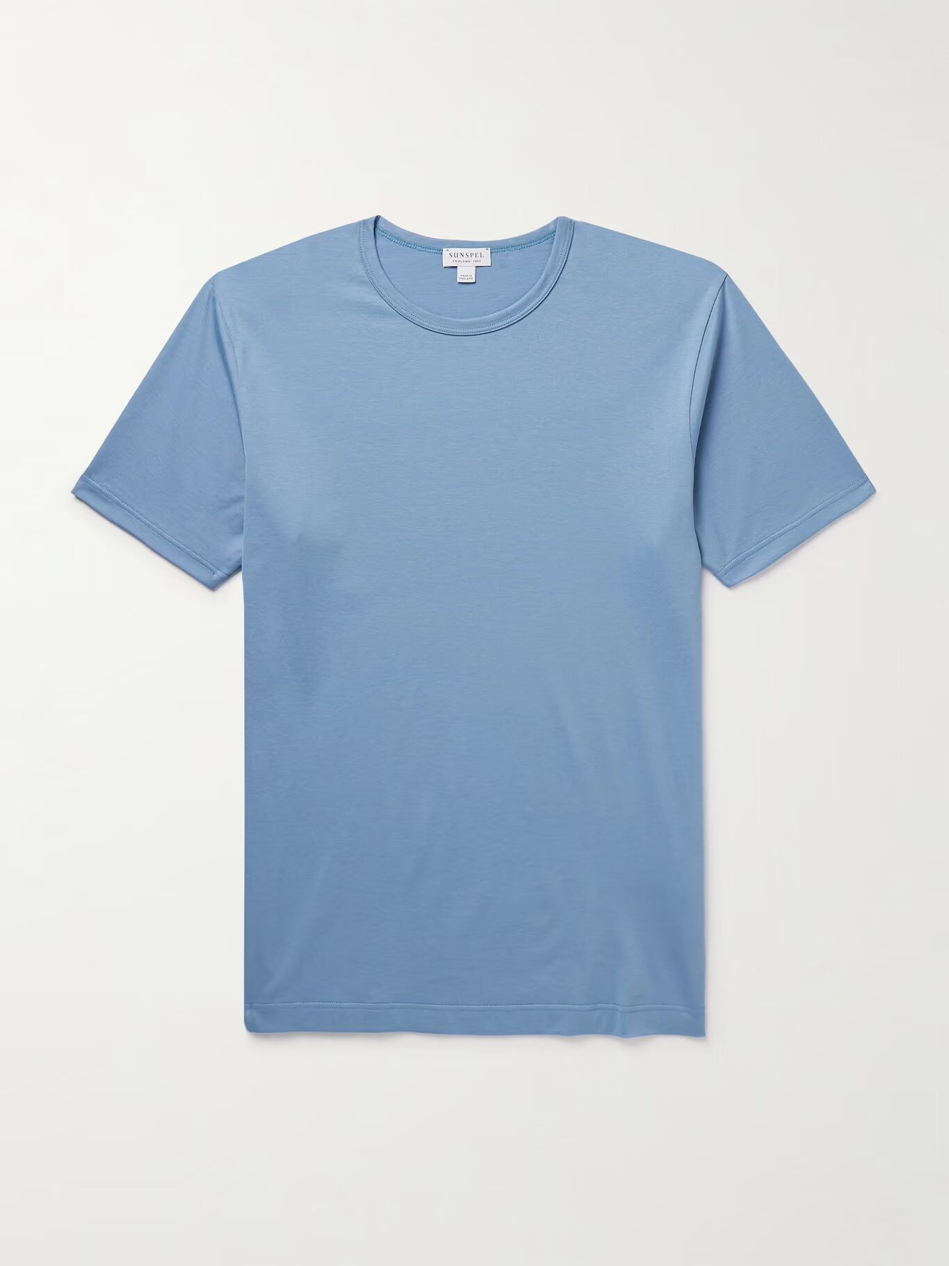 Футболка облегающего кроя из хлопкового джерси SUNSPEL, синий 
Футболка облегающего кроя из хлопкового джерси SUNSPEL, синий