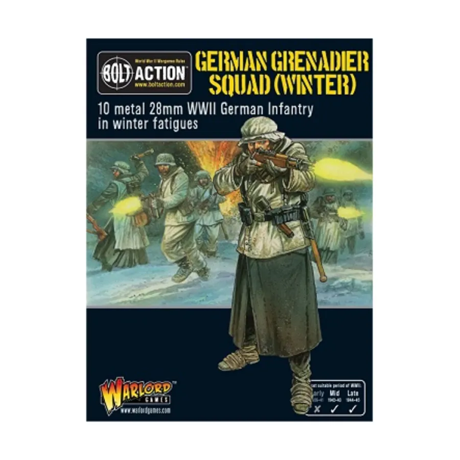 Немецкий гренадерский отряд (зима), Bolt Action - German (28mm) 
Немецкий гренадерский отряд (зима), Bolt Action - German (28mm)