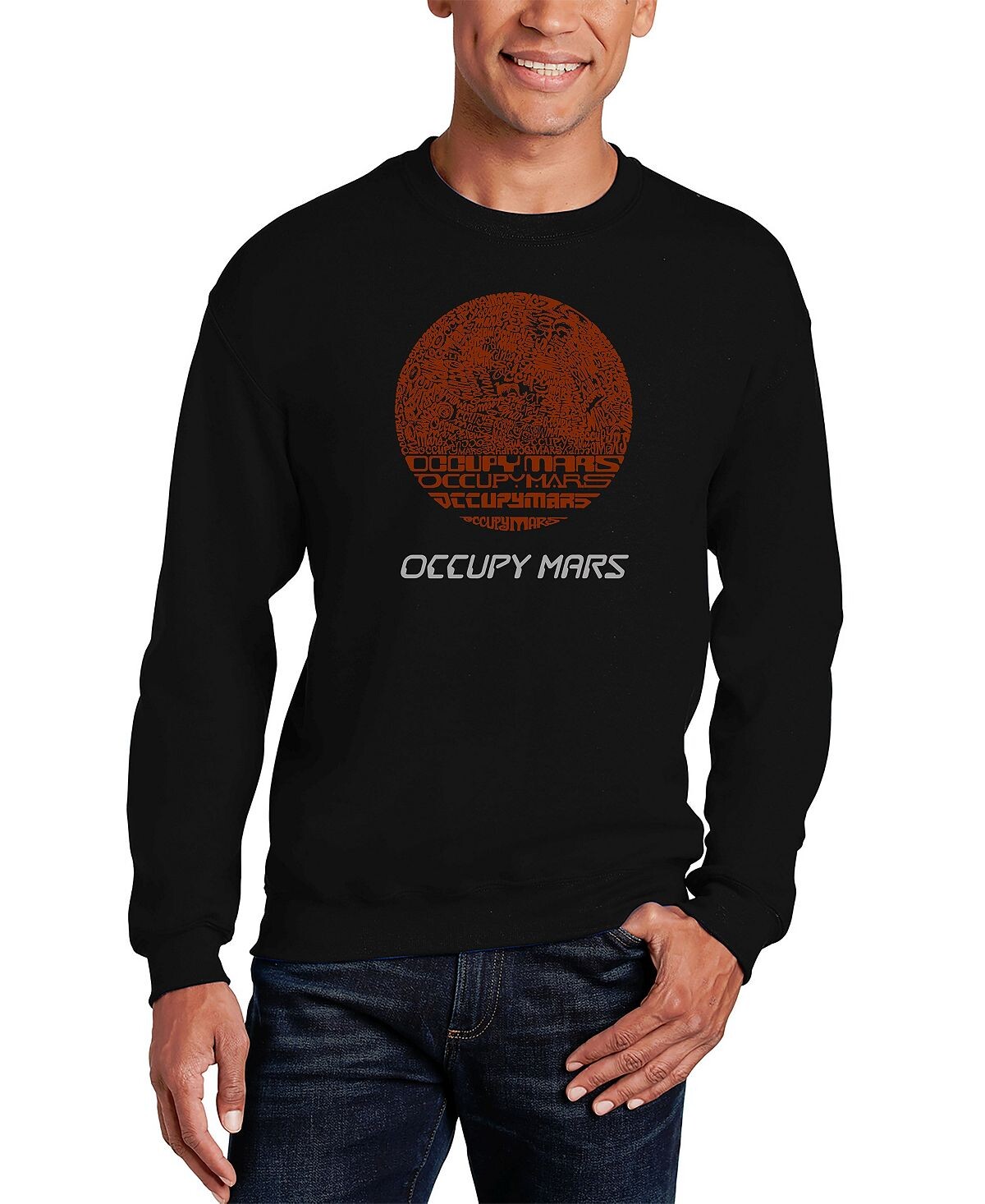 Мужская толстовка с круглым вырезом occupy mars word art LA Pop Art, черный
Мужская толстовка с круглым вырезом occupy mars word art LA Pop Art, черный