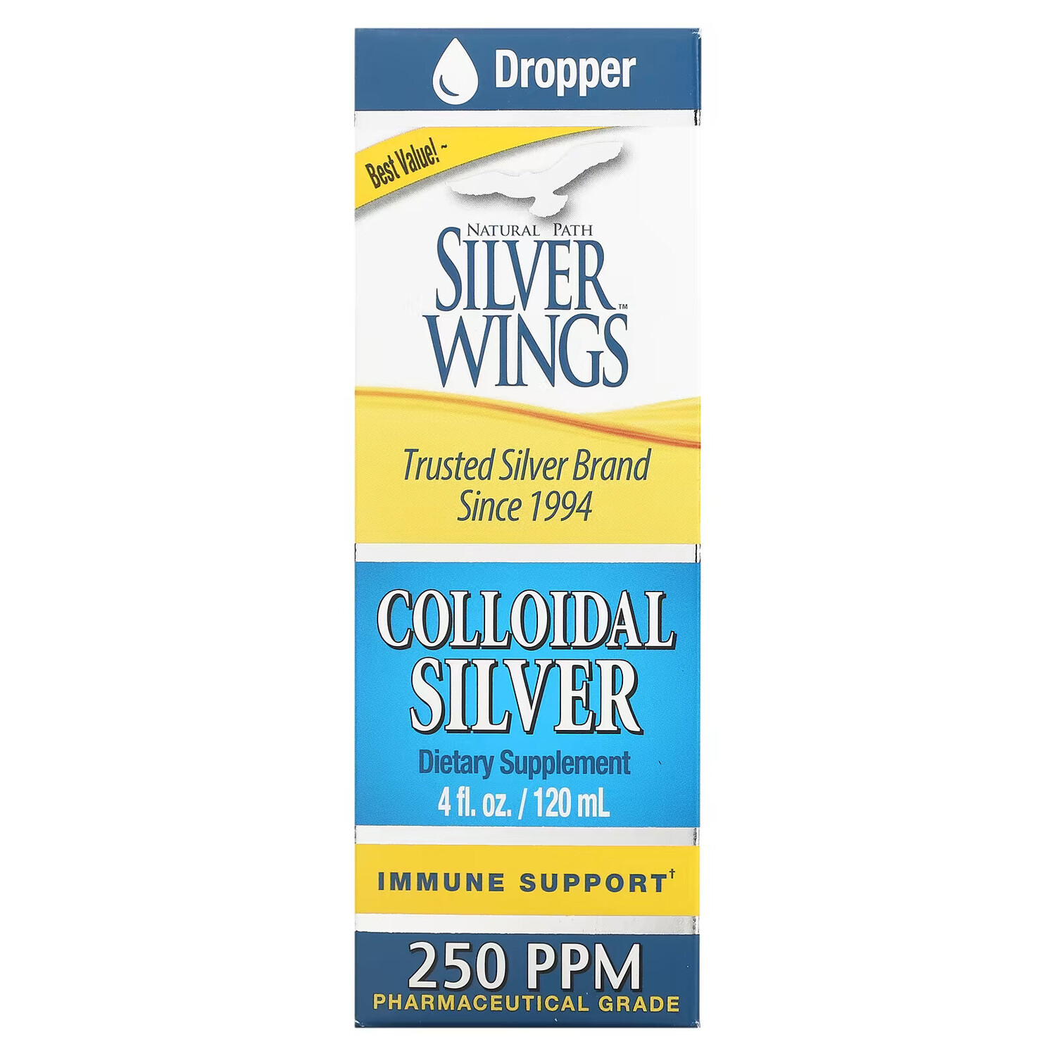 Natural Path Silver Wings, Коллоидное серебро, 250 част. / Млн, 120 мл (4 жидк. Унции)
Natural Path Silver Wings, Коллоидное серебро, 250 част. / Млн, 120 мл (4 жидк. Унции)