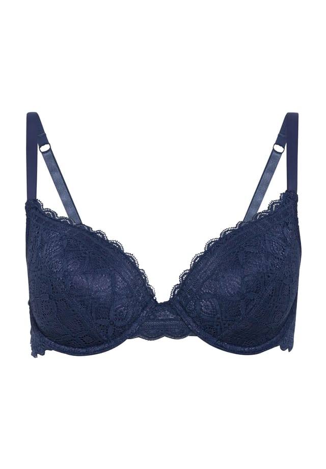 Бюстгальтер на косточках с геометрическим кружевом и узкими бретелями Manguun, синий
Бюстгальтер на косточках с геометрическим кружевом и узкими бретелями Manguun, синий