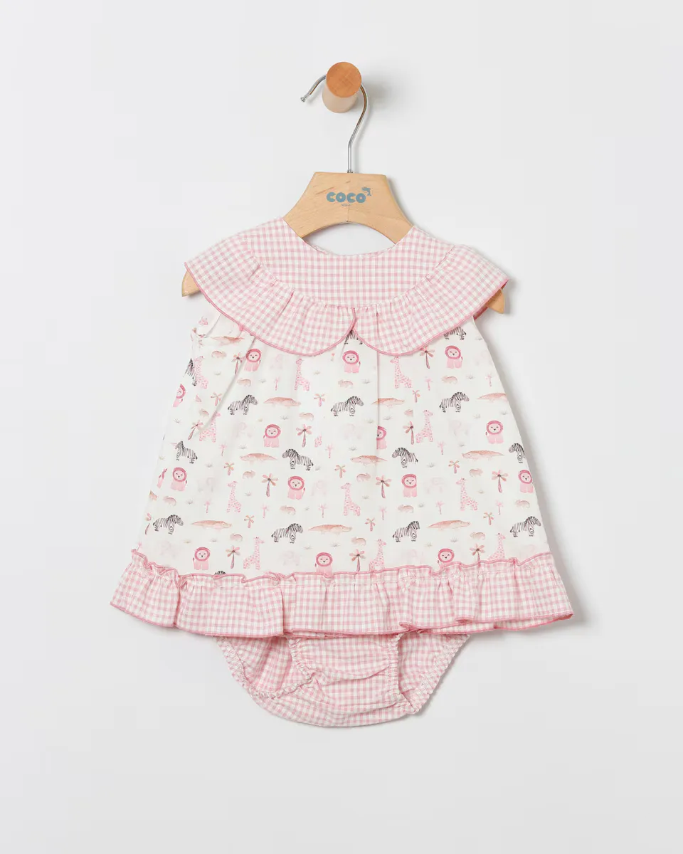 Платье для девочки с принтом в клетку и трусиками в тон Coco Acqua, цвет Rosa 
Платье для девочки с принтом в клетку и трусиками в тон Coco Acqua, цвет Rosa