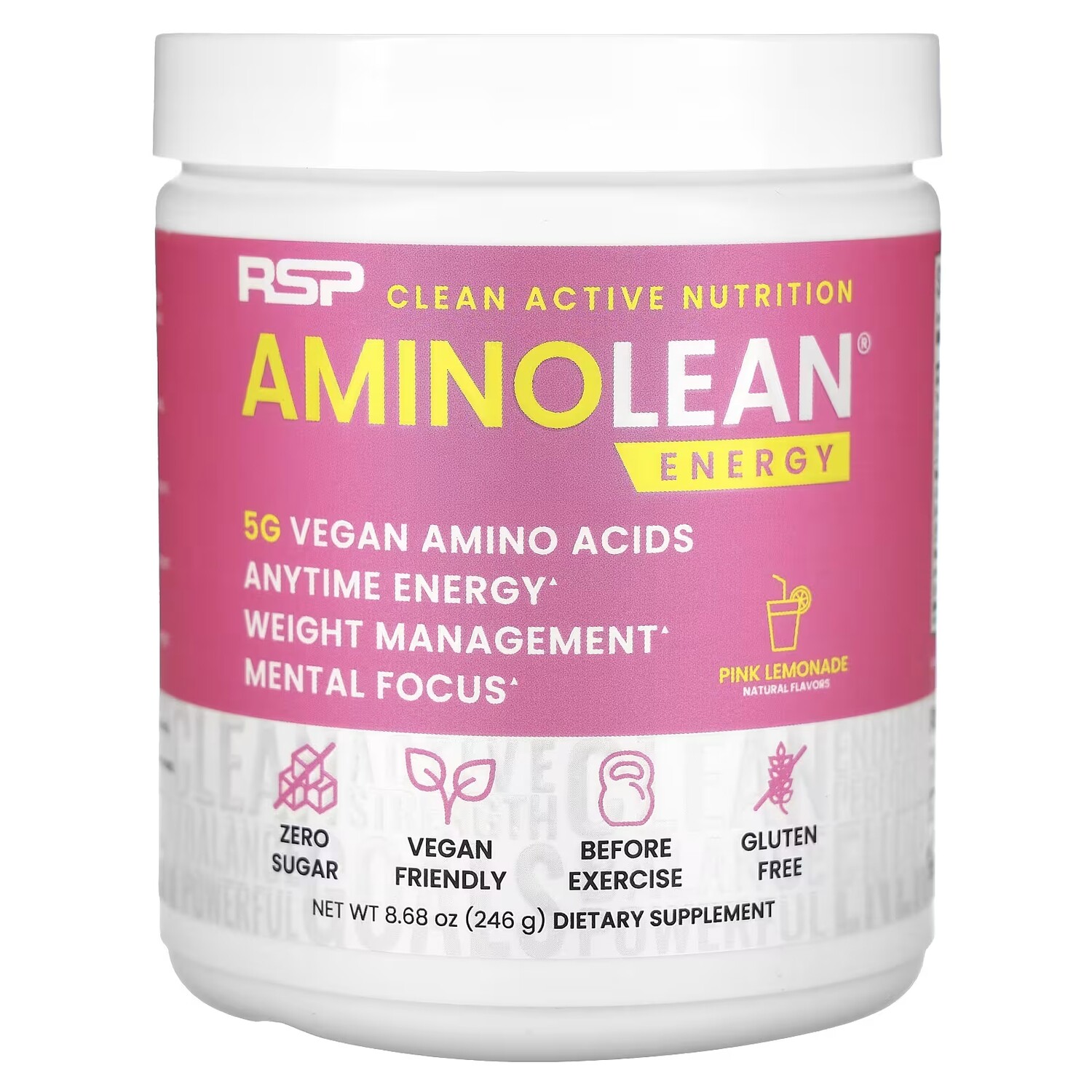 Добавка RSP Nutrition AminoLean Energy розовый лимонад, 246 г
Добавка RSP Nutrition AminoLean Energy розовый лимонад, 246 г