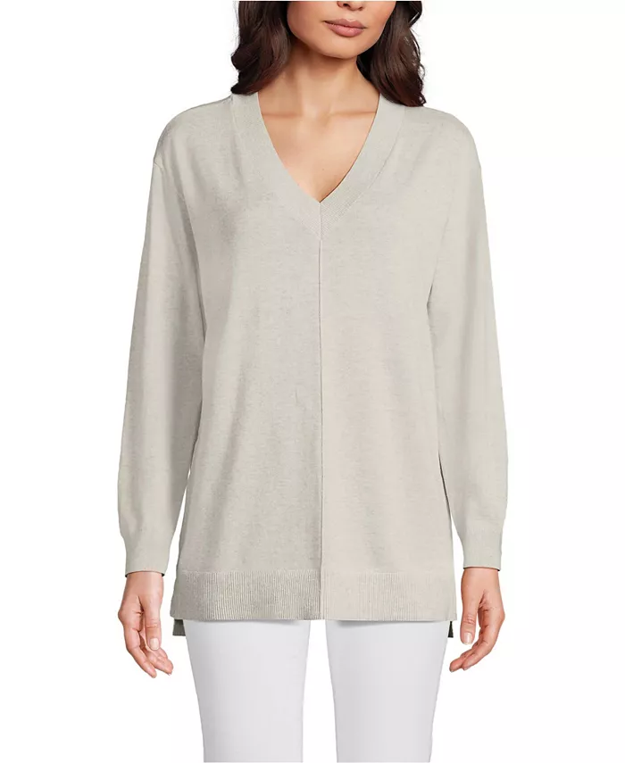 Женский свитер-туника из тонкого хлопка Lands' End, серый
Женский свитер-туника из тонкого хлопка Lands' End, серый