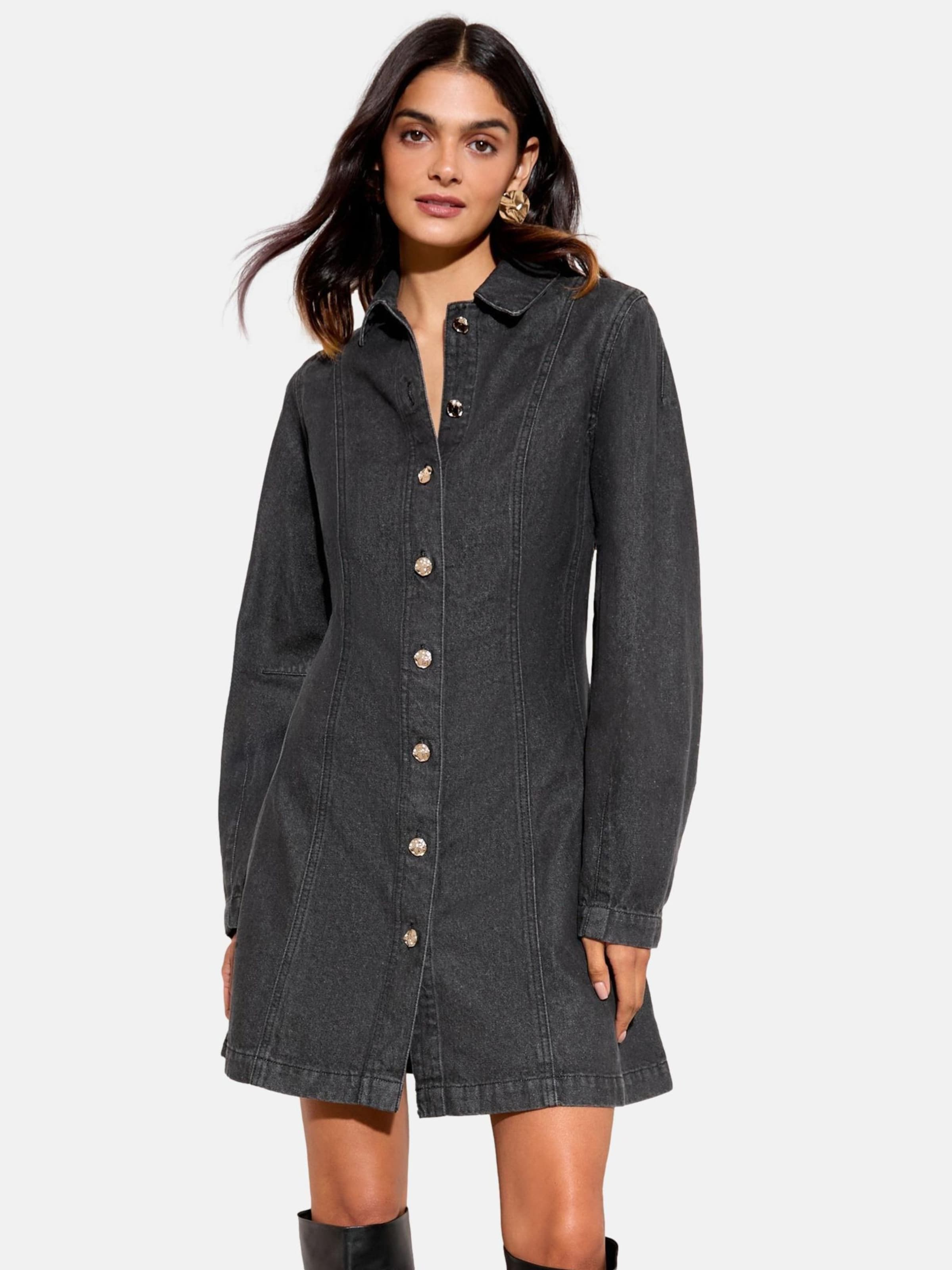 Friends Like These Рубашка-платье в черном дениме
Friends Like These Рубашка-платье в черном дениме