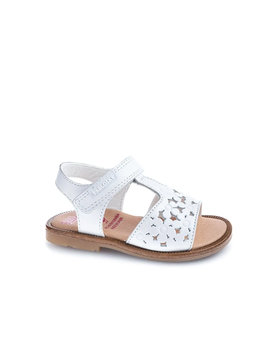 Белкие кожаные сандалии для малышей на липучке Pablosky, белый
Белкие кожаные сандалии для малышей на липучке Pablosky, белый