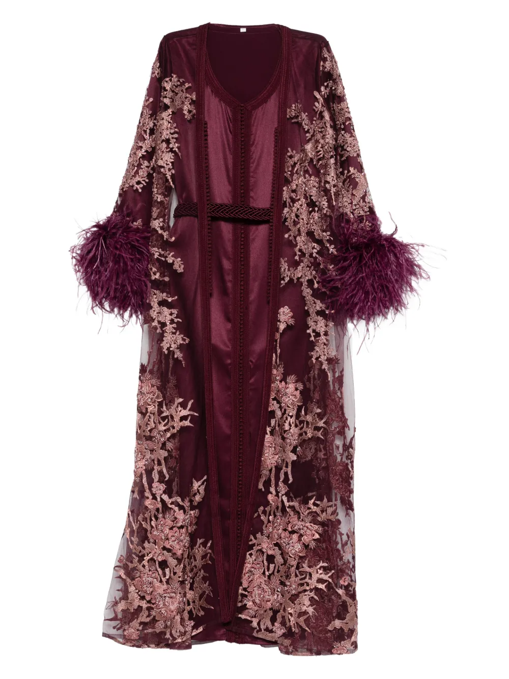 Платье с перьями и вышивкой Reem Al Dhaheri, красный
Платье с перьями и вышивкой Reem Al Dhaheri, красный