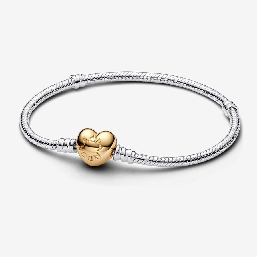 Браслет Pandora Moments Heart Clasp Snake Chain, серебро/золото
Браслет Pandora Moments Heart Clasp Snake Chain, серебро/золото