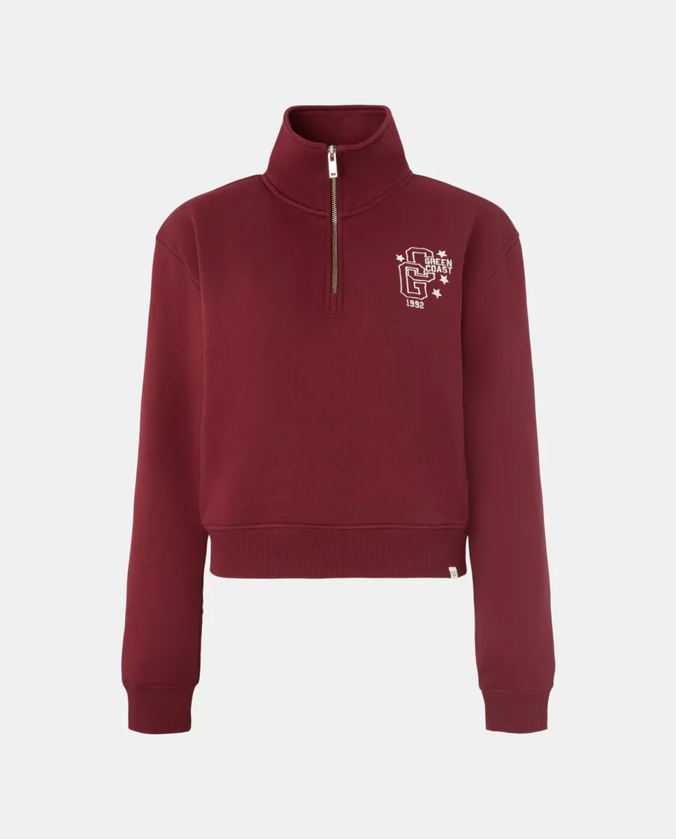 Женская толстовка с воротником поло и молнией с логотипом Green Coast, бордовый
Женская толстовка с воротником поло и молнией с логотипом Green Coast, бордовый