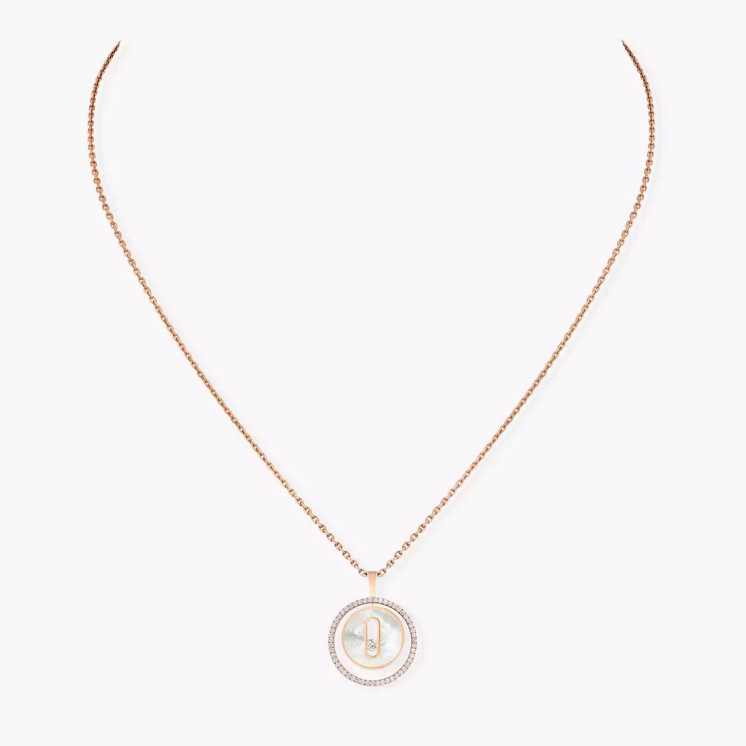 Колье Messika Lucky Move SM, розовое золото/бриллианты/перламутр
Колье Messika Lucky Move SM, розовое золото/бриллианты/перламутр