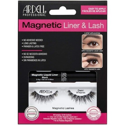 Магнитная жидкая подводка и Lash Demi Wispies с магнитной жидкой подводкой для глаз, Ardell
Магнитная жидкая подводка и Lash Demi Wispies с магнитной жидкой подводкой для глаз, Ardell