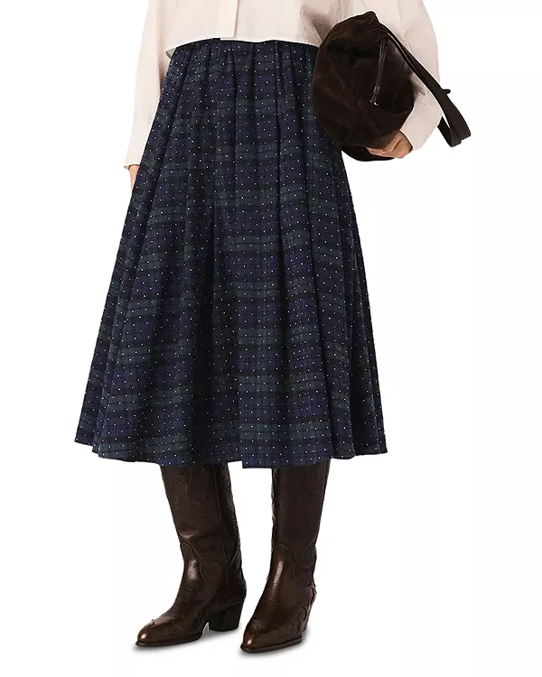 Юбка в клетку со стразами Maje, синий
Юбка в клетку со стразами Maje, синий