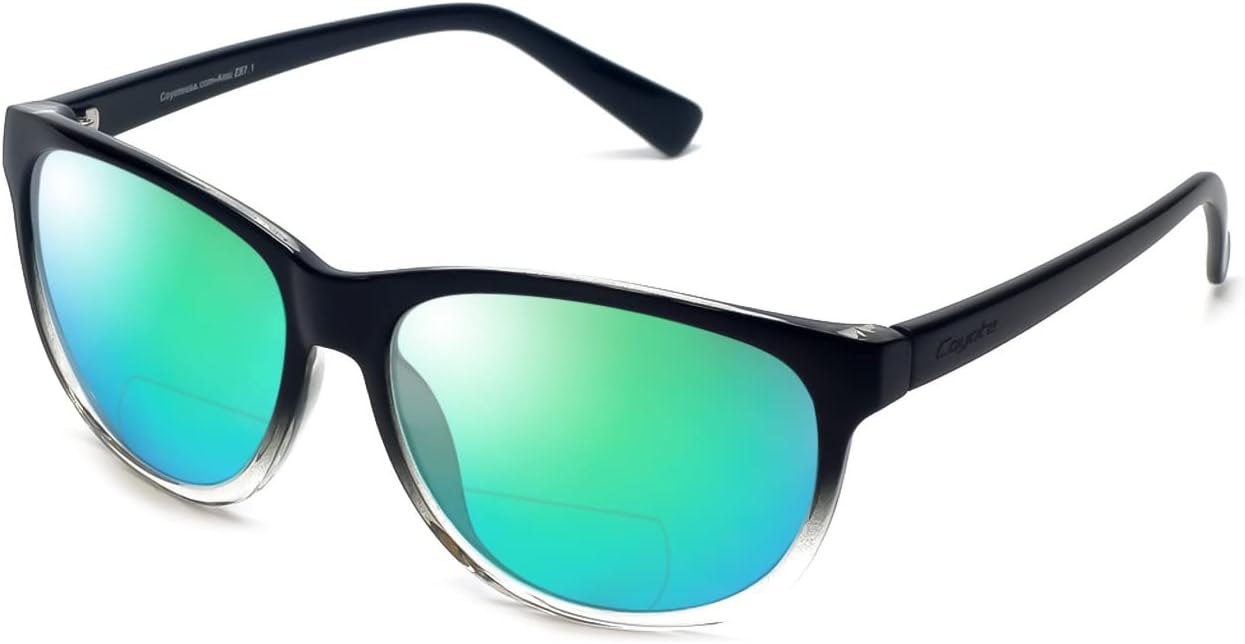 Солнцезащитные очки Coyote Eyewear с поляризацией, бифокальные, для чтения/без диоптрий, черные, прозрачные, для мужчин и женщин, модные солнцезащитные очки для чтения, Black/Clear Fade/Green Mirror
Солнцезащитные очки Coyote Eyewear с поляризацией, бифокальные, для чтения/без диоптрий, черные, прозрачные, для мужчин и женщин, модные солнцезащитные очки для чтения, Black/Clear Fade/Green Mirror