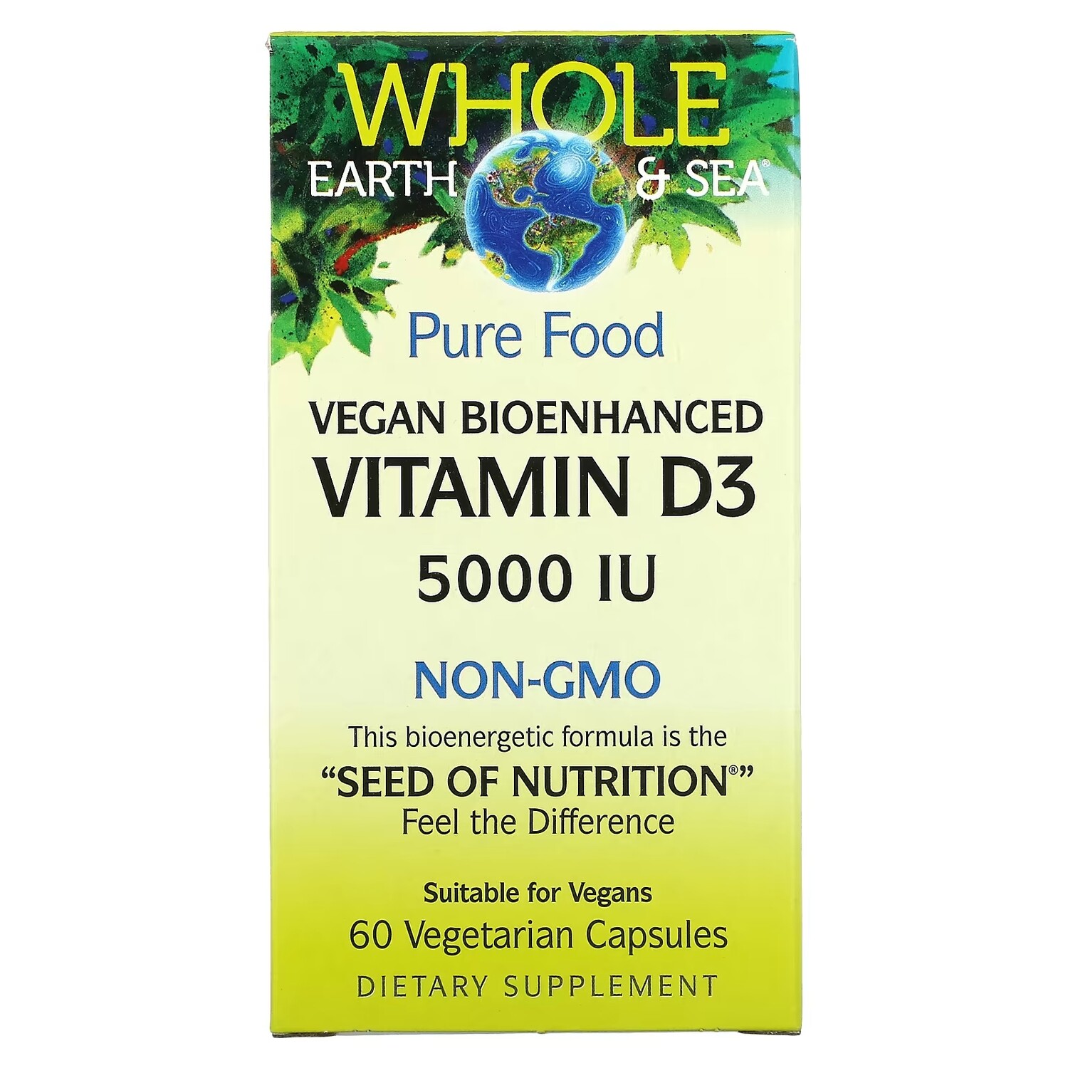 Natural Factors Whole Earth & Sea Веганский биоусиленный витамин D3 5000 МЕ, 60 вегетарианских капсул
Natural Factors Whole Earth & Sea Веганский биоусиленный витамин D3 5000 МЕ, 60 вегетарианских капсул