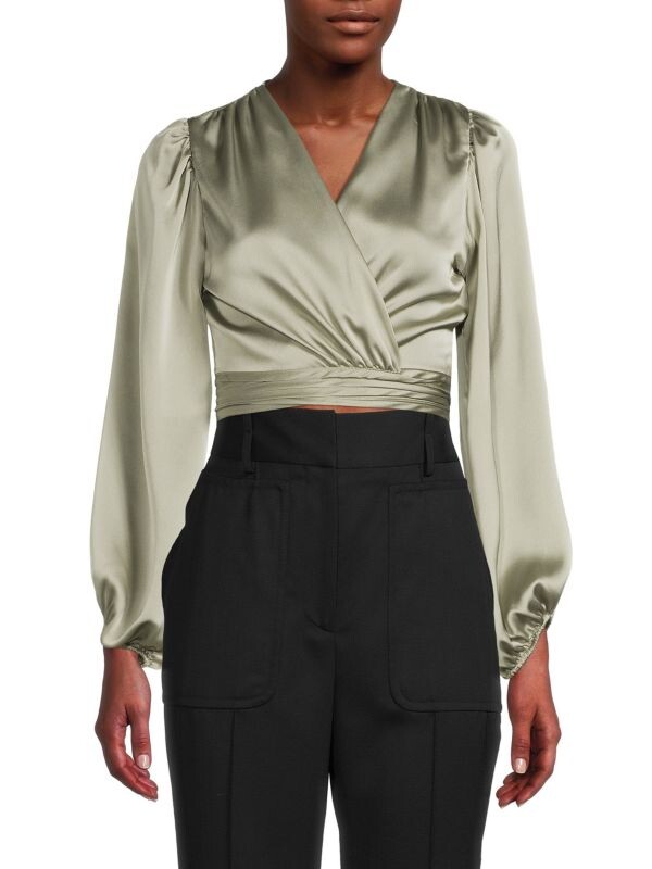 Атласный укороченный топ Renee C. с запахом, lavender
Атласный укороченный топ Renee C. с запахом, lavender