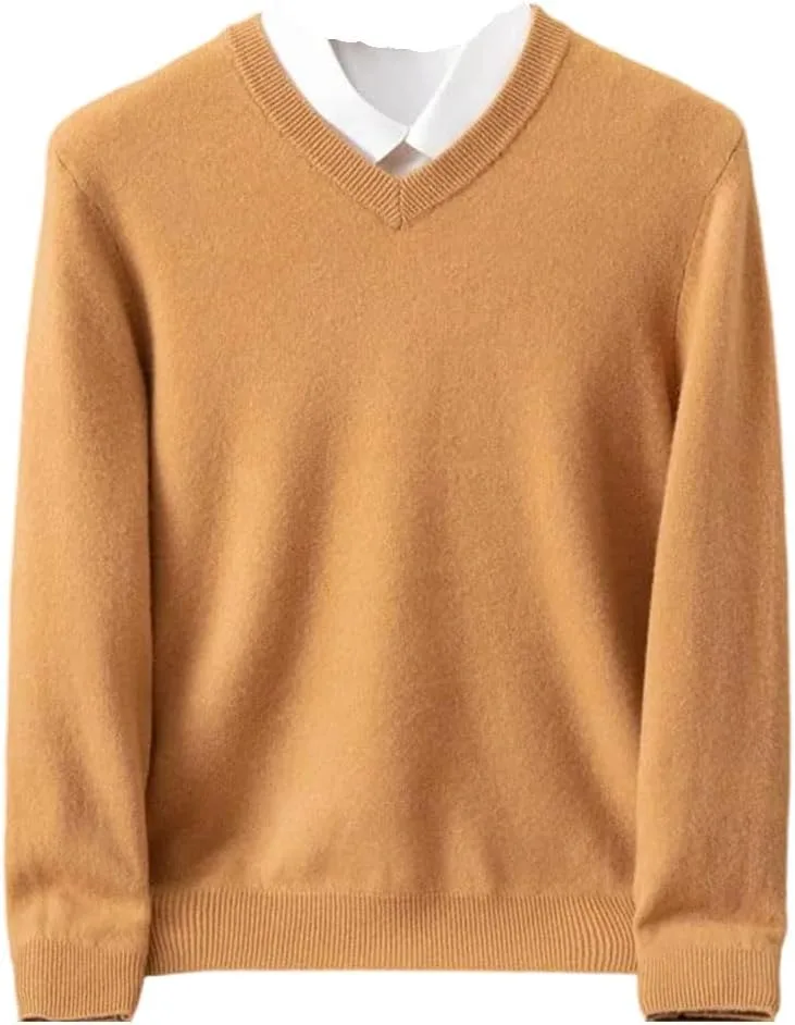 Мужской вязаный пуловер с V-образным вырезом из мягкой шерсти
Мужской вязаный пуловер с V-образным вырезом из мягкой шерсти