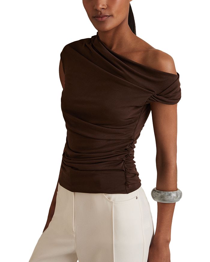 Серена - топ с обнаженными плечами и сборками REISS, коричневый
Серена - топ с обнаженными плечами и сборками REISS, коричневый