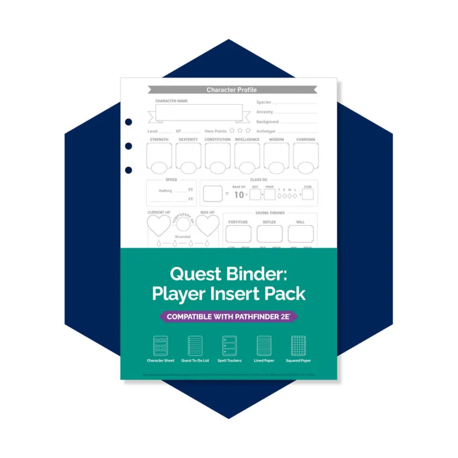 Набор вкладышей в переплет квестов — игрок (PF2), Roll & Play
Набор вкладышей в переплет квестов — игрок (PF2), Roll & Play