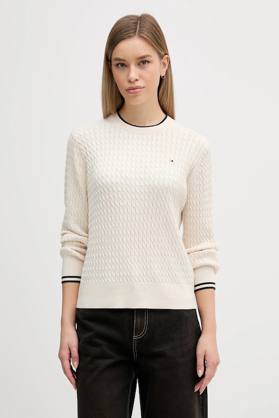 Хлопковый свитер Tommy Hilfiger, бежевый
Хлопковый свитер Tommy Hilfiger, бежевый
