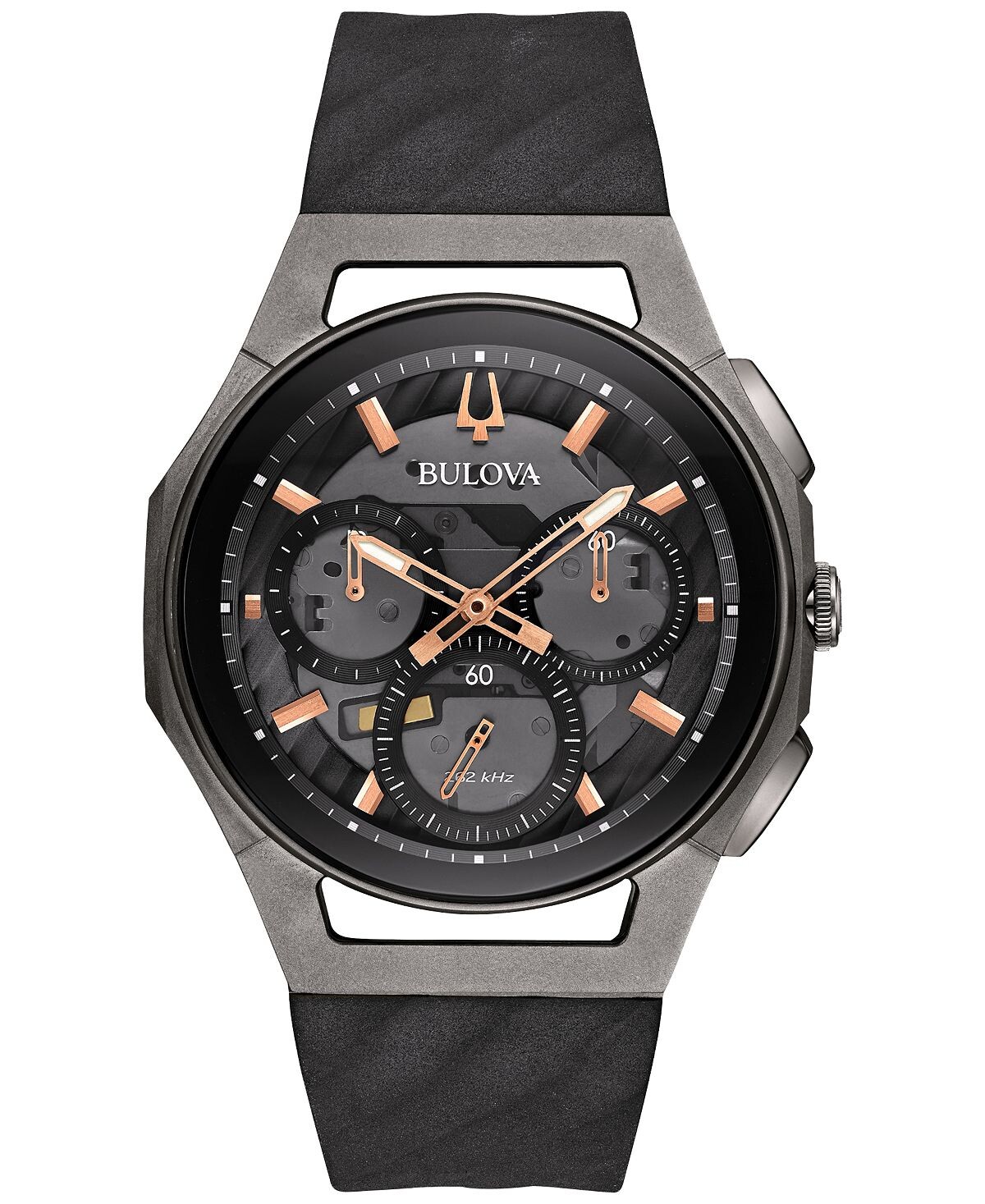 Мужские часы с хронографом CURV, черный каучуковый ремешок, 44 мм 98A162 Bulova
Мужские часы с хронографом CURV, черный каучуковый ремешок, 44 мм 98A162 Bulova