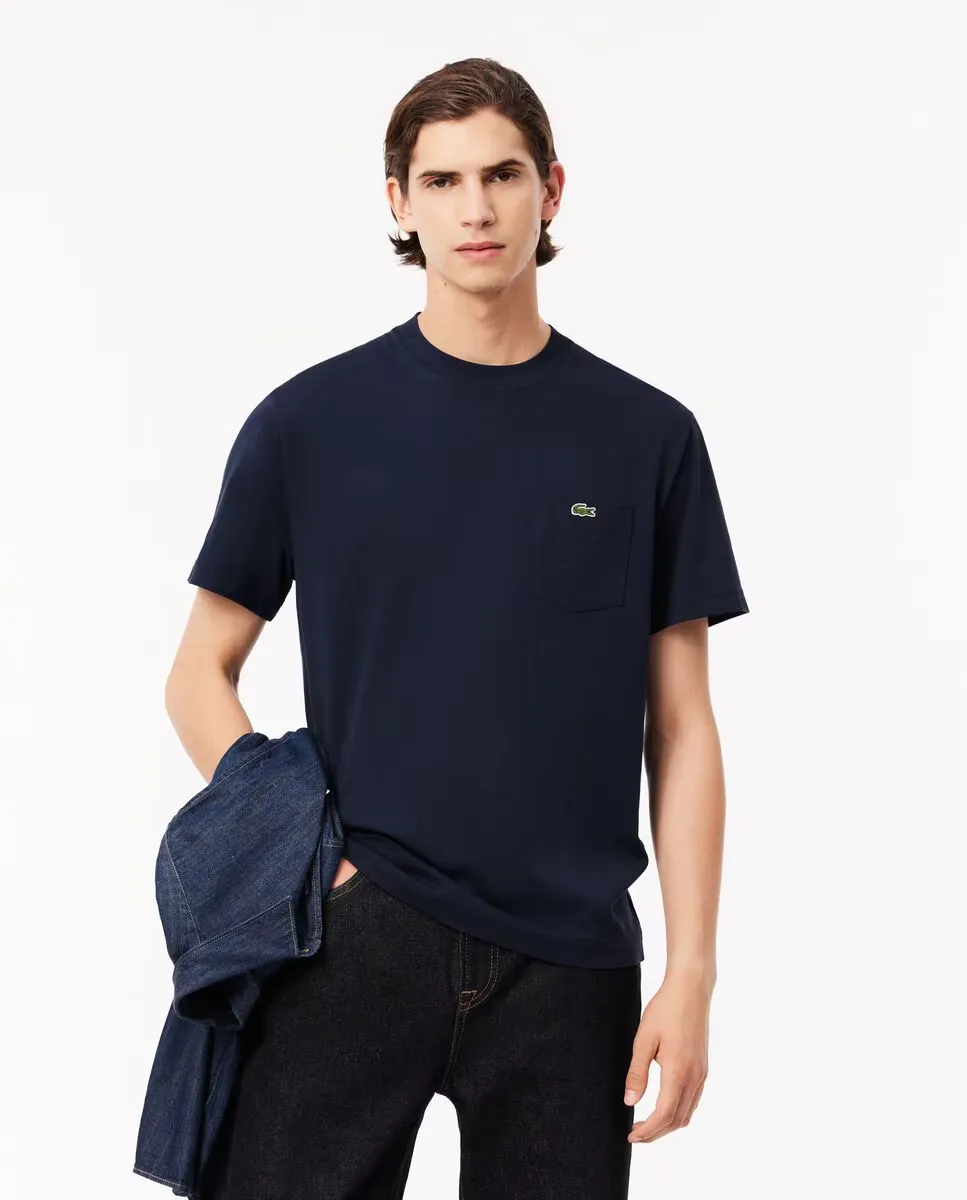 Мужская хлопковая футболка с нагрудным карманом с коротким рукавом Lacoste, темно-синий
Мужская хлопковая футболка с нагрудным карманом с коротким рукавом Lacoste, темно-синий
