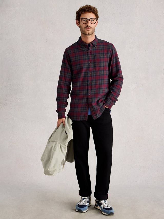 Черная клетчатая хлопковая рубашка с длинными рукавами и воротником White Stuff
Черная клетчатая хлопковая рубашка с длинными рукавами и воротником White Stuff