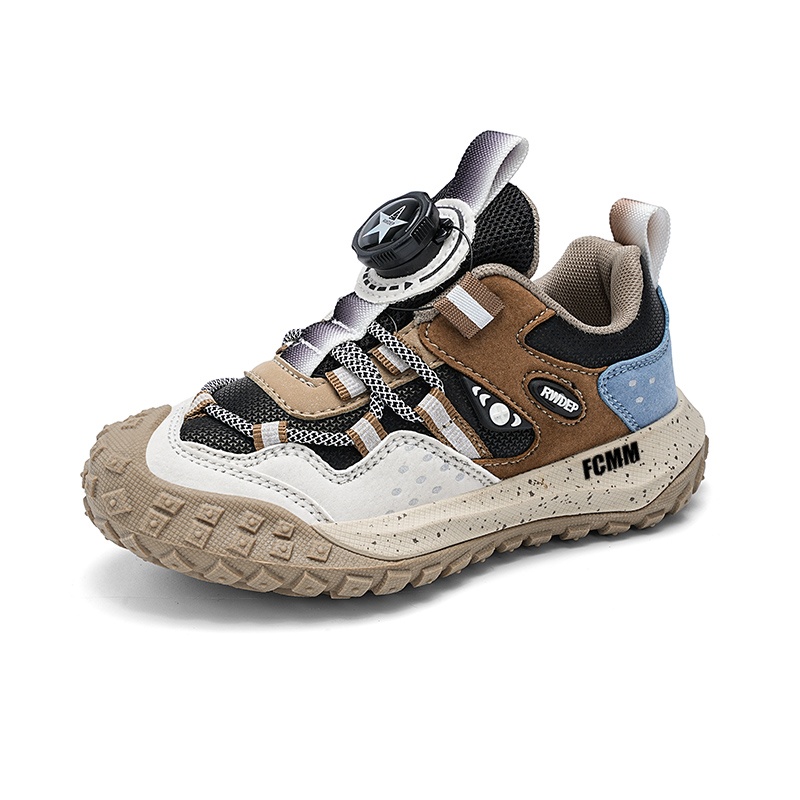 Нескользящие и дышащие низкие повседневные кроссовки для детей FCMM, коричневый 
Нескользящие и дышащие низкие повседневные кроссовки для детей FCMM, коричневый