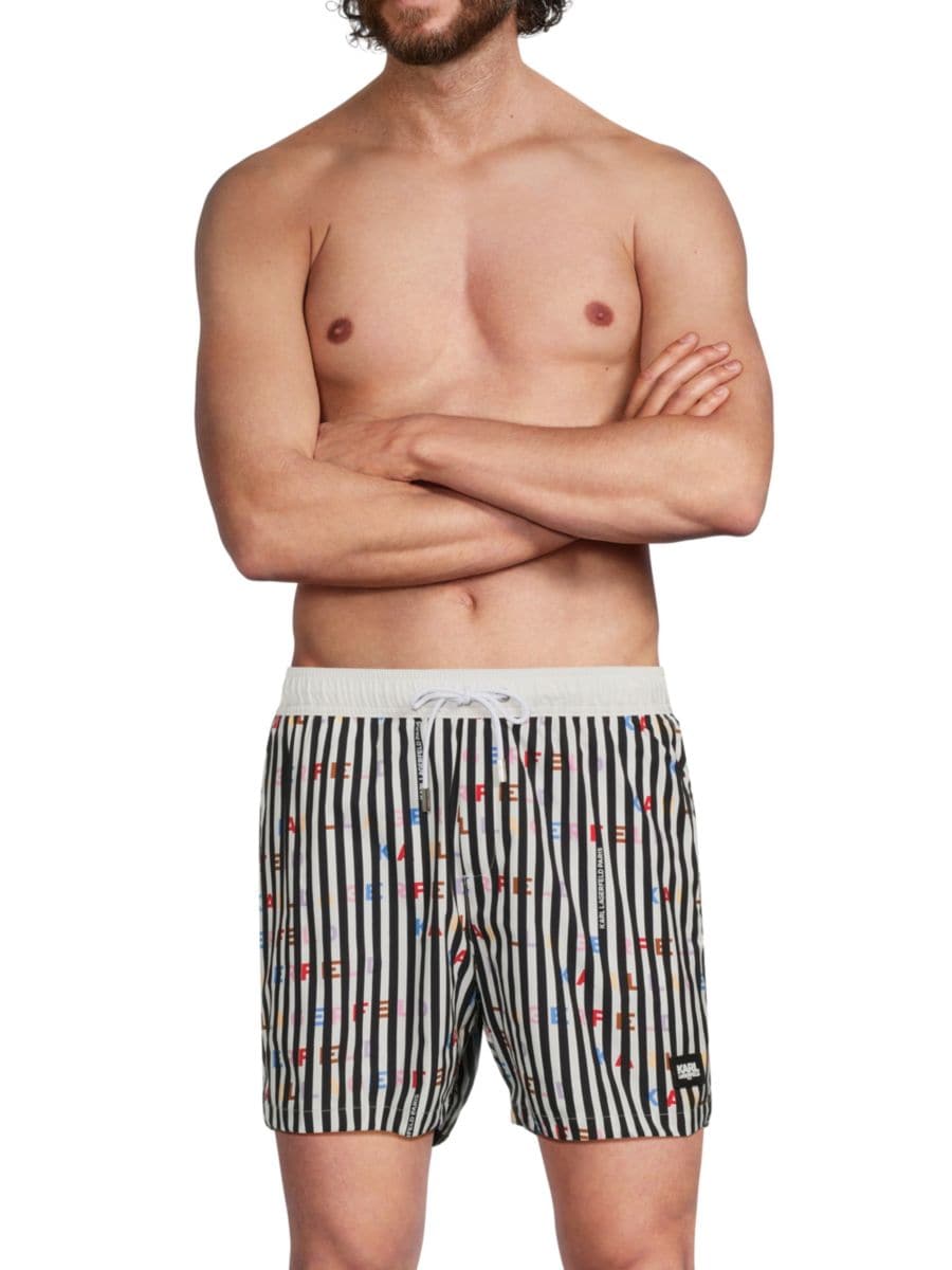 Плавки с логотипом Karl Lagerfeld Paris, белый/черный 
Плавки с логотипом Karl Lagerfeld Paris, белый/черный