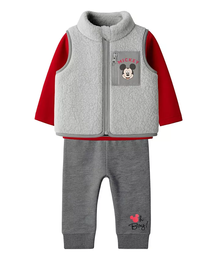 Комплект для мальчиков из 3 предметов: жилет, футболка и джоггеры с Микки Disney
Комплект для мальчиков из 3 предметов: жилет, футболка и джоггеры с Микки Disney