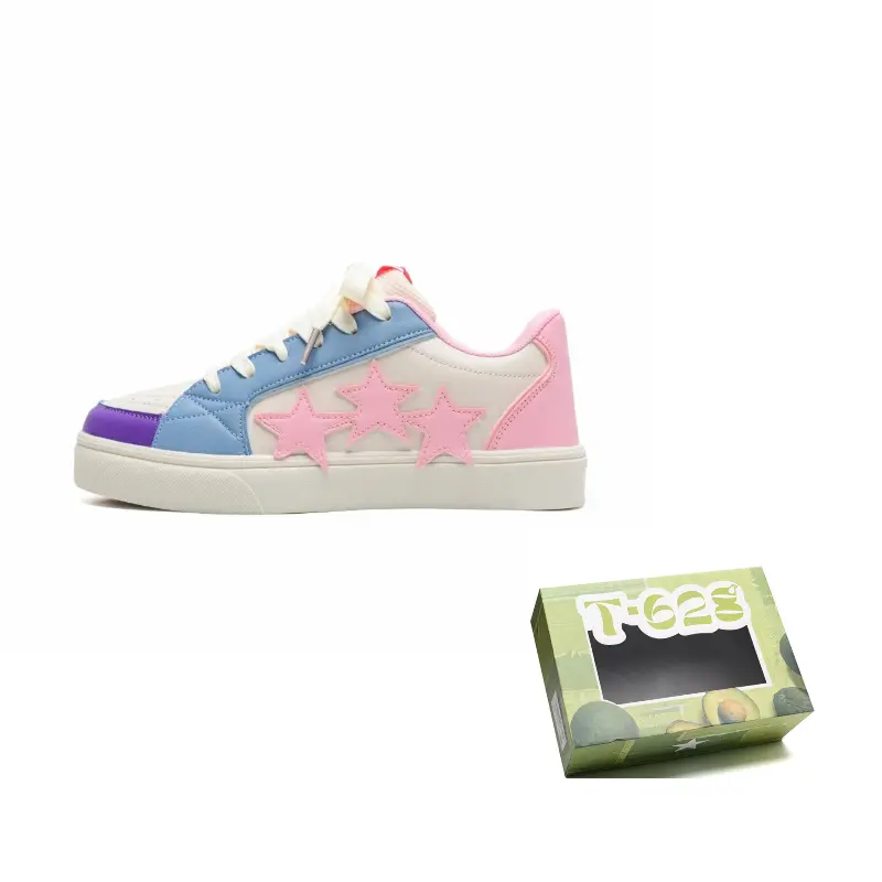 T628 Звездчатые пухлые кроссовки нескользящие, износостойкие, легкие низкие скейтерские унисекс мультиколор, цвет Multicolor 
T628 Звездчатые пухлые кроссовки нескользящие, износостойкие, легкие низкие скейтерские унисекс мультиколор, цвет Multicolor