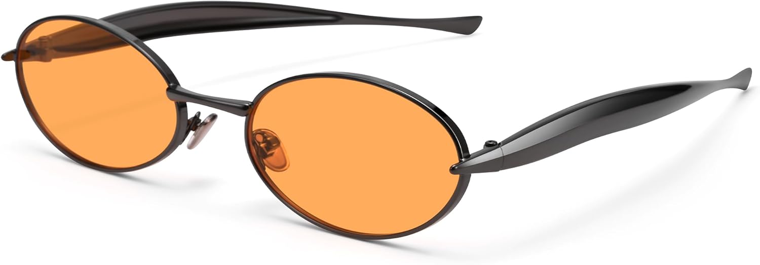 Солнцезащитные очки Hycredi Retro Oval для женщин и мужчин, модные классические металлические оправы в стиле 90-х, маленькие, с защитой от УФ-излучения UV400, стильные солнцезащитные очки 2025 года, C5 - Gunmetal/Orange
Солнцезащитные очки Hycredi Retro Oval для женщин и мужчин, модные классические металлические оправы в стиле 90-х, маленькие, с защитой от УФ-излучения UV400, стильные солнцезащитные очки 2025 года, C5 - Gunmetal/Orange