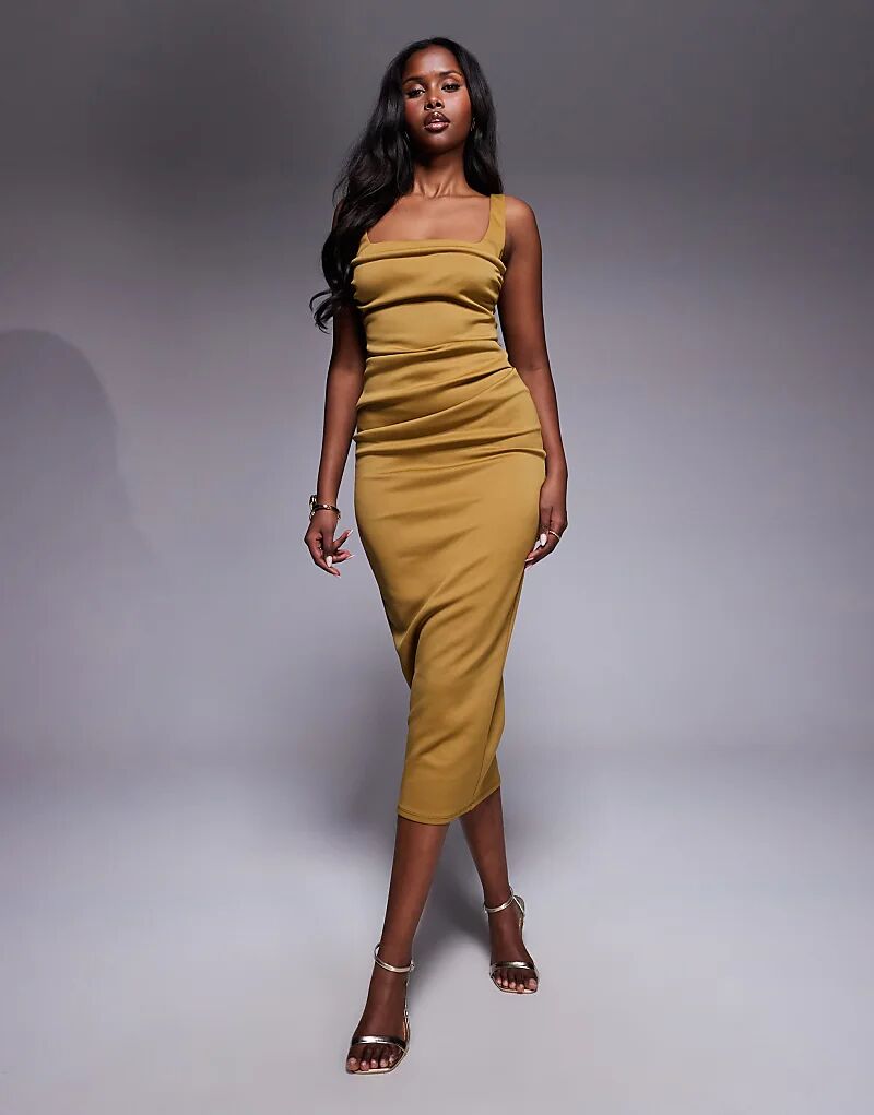 Платье миди ASOS DESIGN с закругленным вырезом и разрезом бронзового цвета из ткани в стиле «скуба»
Платье миди ASOS DESIGN с закругленным вырезом и разрезом бронзового цвета из ткани в стиле «скуба»