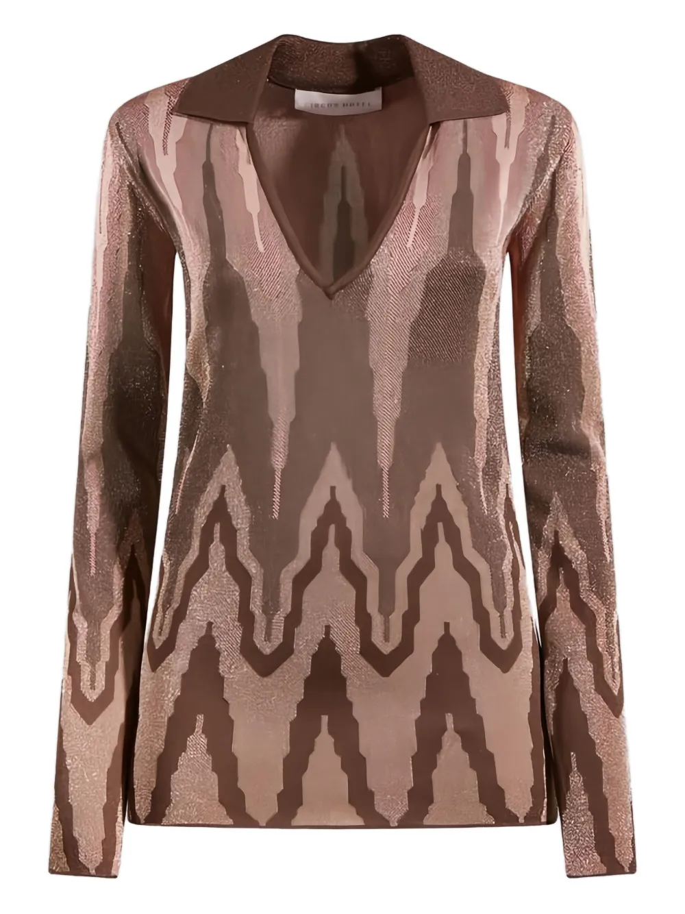 Джемпер-поло с геометрическим узором Circus Hotel, коричневый
Джемпер-поло с геометрическим узором Circus Hotel, коричневый