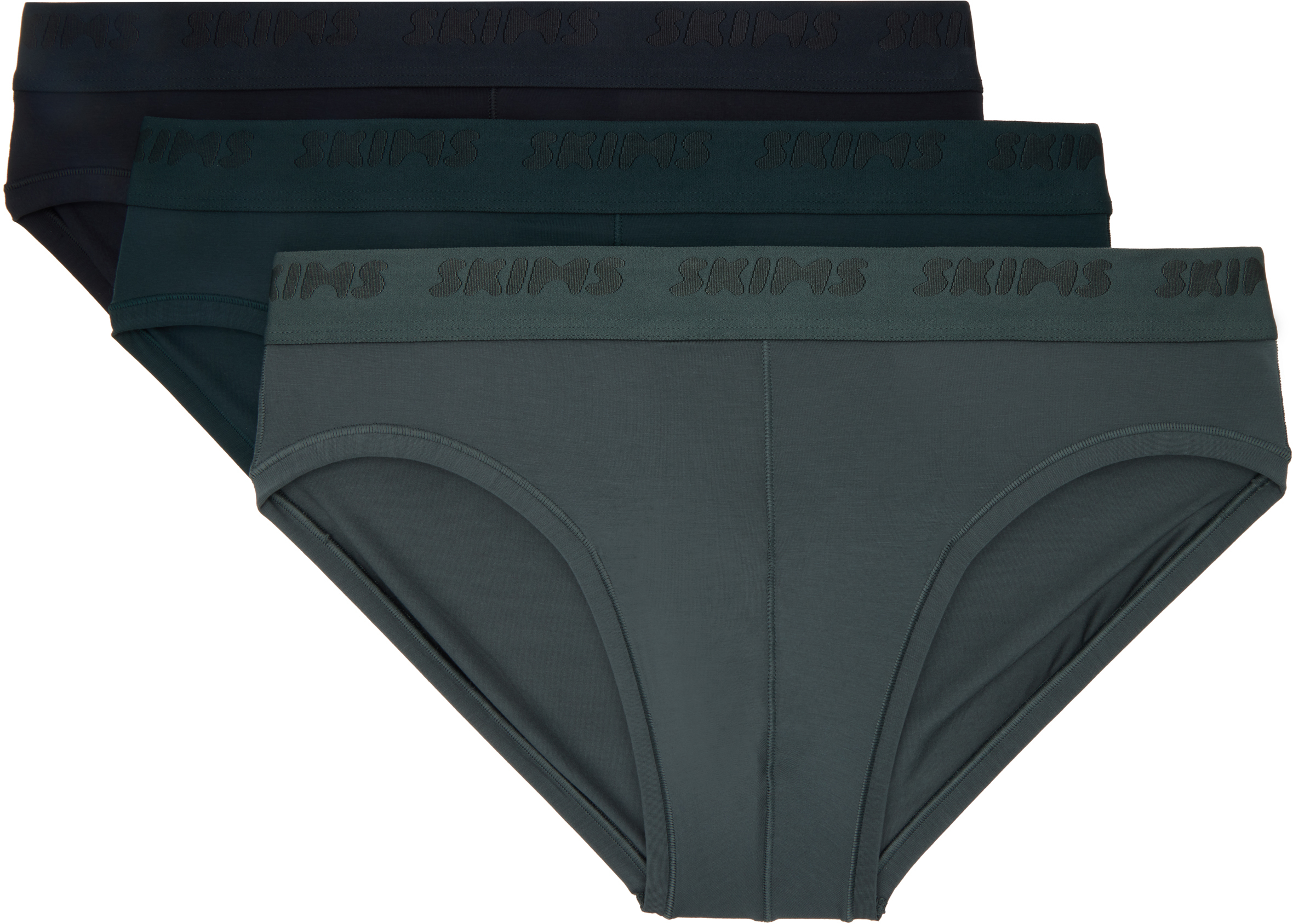 Комплект из трех разноцветных трусов-стретчей KIM KIM SKIMS 
Комплект из трех разноцветных трусов-стретчей KIM KIM SKIMS