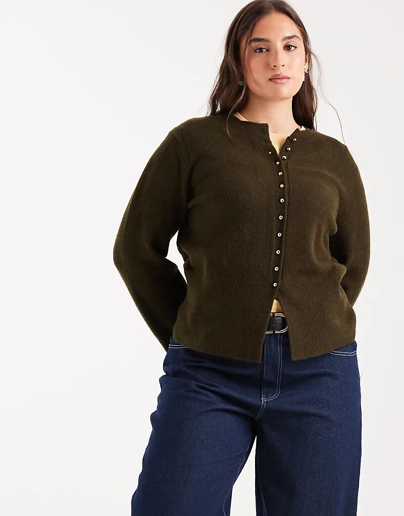 Кардиган New Look Curve с круглым вырезом цвета хаки
Кардиган New Look Curve с круглым вырезом цвета хаки