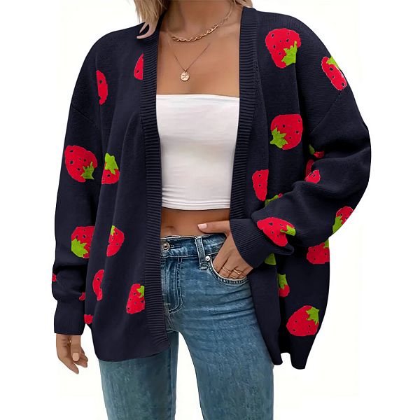 Женский кардиган с клубничным принтом на пуговицах Yesfashion, Navy Blue
Женский кардиган с клубничным принтом на пуговицах Yesfashion, Navy Blue