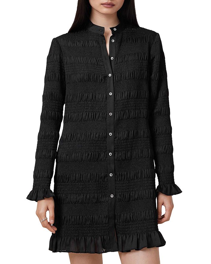 Мини-платье Meg с застежкой на пуговицы спереди ALLSAINTS, черный 
Мини-платье Meg с застежкой на пуговицы спереди ALLSAINTS, черный