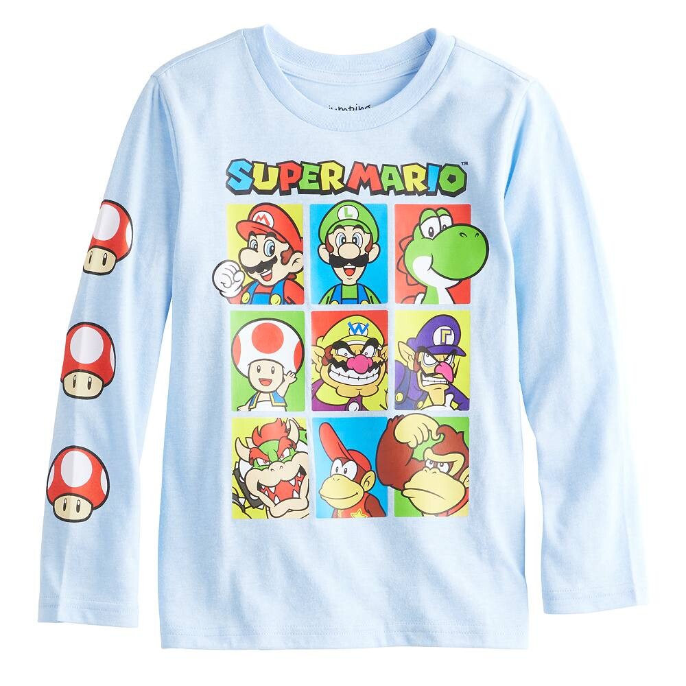 Футболка с длинными рукавами и рисунком персонажей Nintendo Super Mario для мальчиков 4–12 лет Jumping Beans, цвет Light Blue
Футболка с длинными рукавами и рисунком персонажей Nintendo Super Mario для мальчиков 4–12 лет Jumping Beans, цвет Light Blue