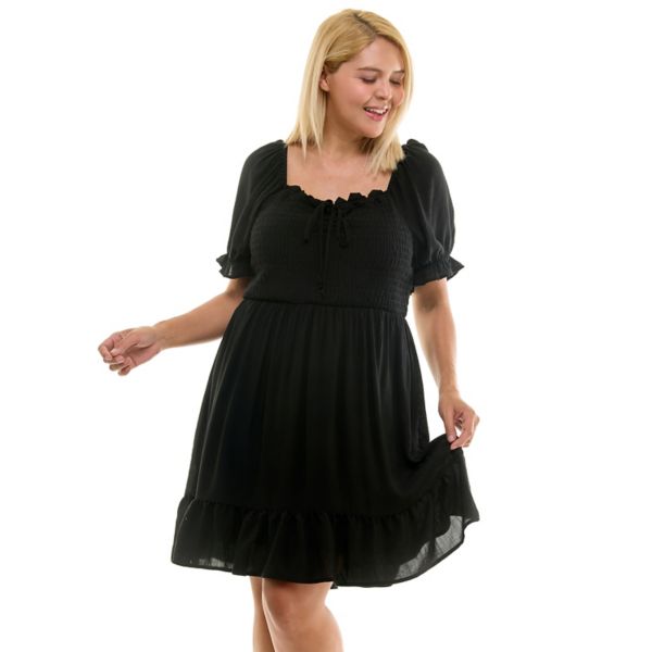 Мини-платье для юниоров с рукавами-фонариками и оборками As U Wish, черный
Мини-платье для юниоров с рукавами-фонариками и оборками As U Wish, черный