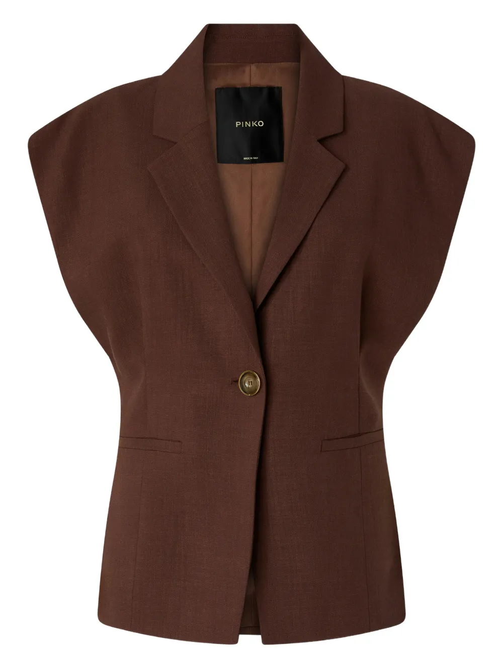 Однобортный жилет Pinko, коричневый
Однобортный жилет Pinko, коричневый