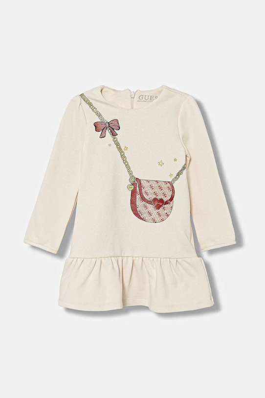 Детское хлопковое платье Guess, бежевый
Детское хлопковое платье Guess, бежевый