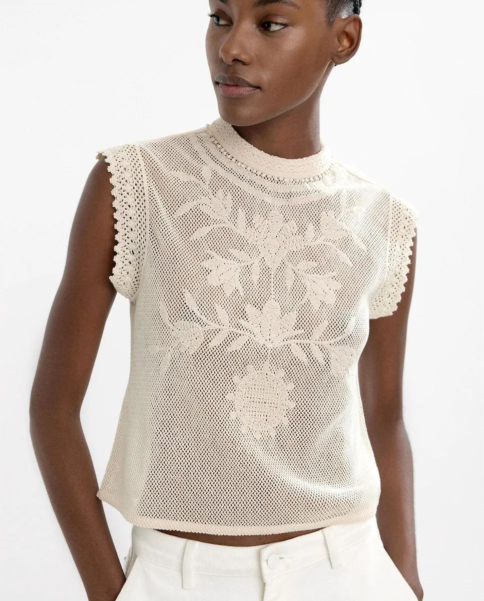 Женский топ из 100% хлопка, связанный крючком Parfois, бежевый
Женский топ из 100% хлопка, связанный крючком Parfois, бежевый