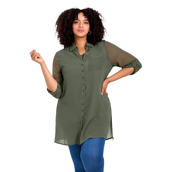 Женская туника-рубашка плюс сайз с отстегивающимся низом Avenue, Olive Green
Женская туника-рубашка плюс сайз с отстегивающимся низом Avenue, Olive Green