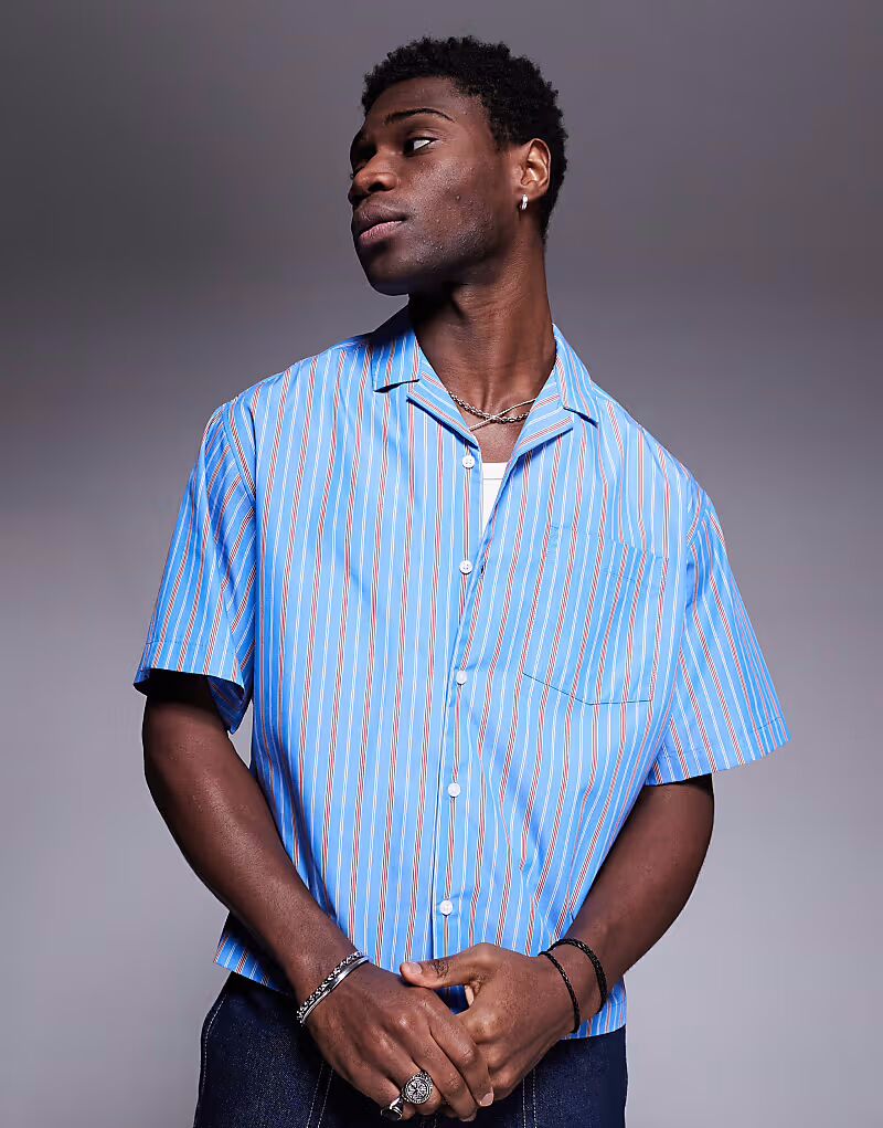 Рубашка свободного кроя ASOS DESIGN Revere в красную и синюю полоску
Рубашка свободного кроя ASOS DESIGN Revere в красную и синюю полоску