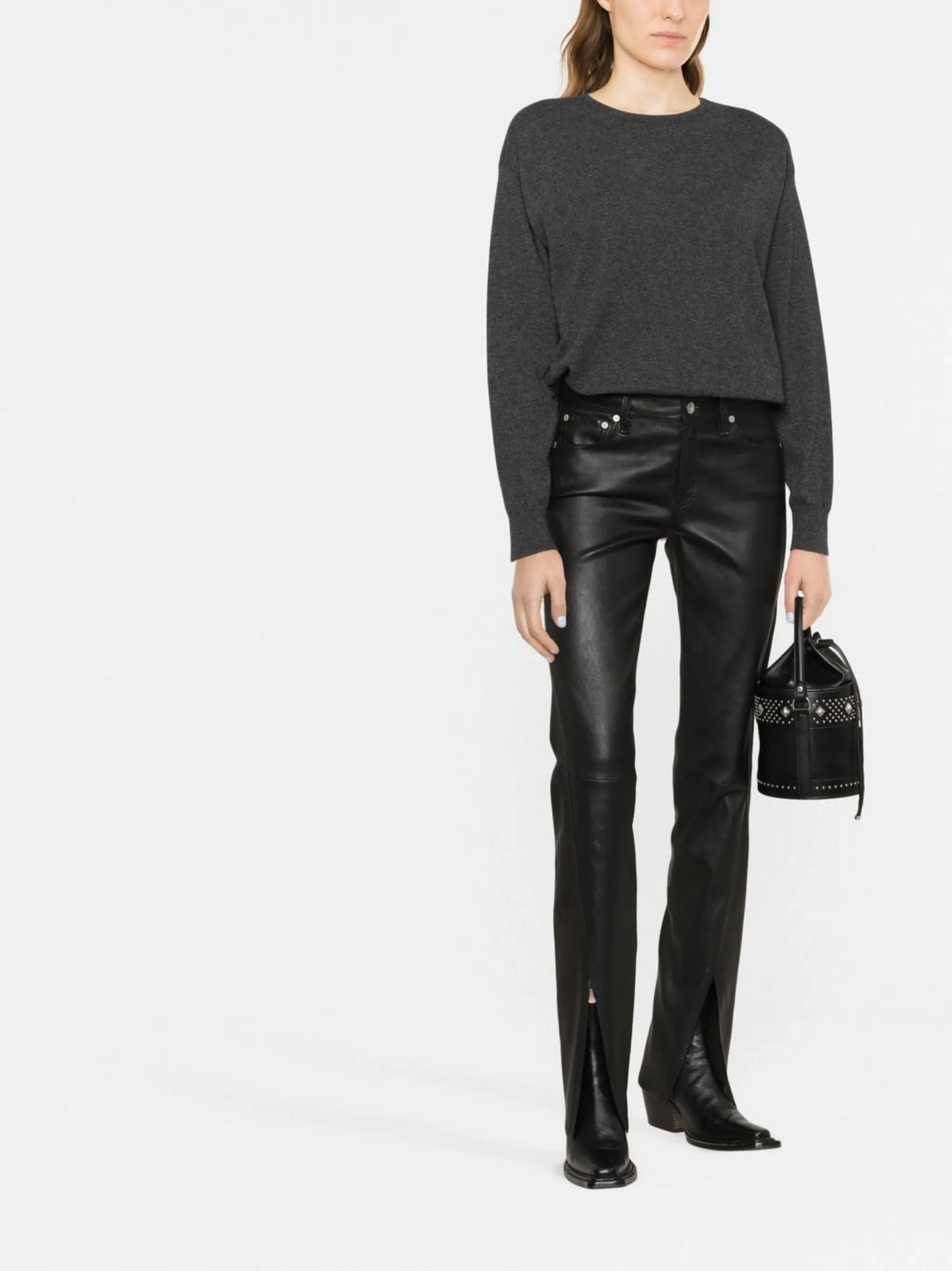 Джемпер с круглым вырезом Saint Laurent, серый
Джемпер с круглым вырезом Saint Laurent, серый