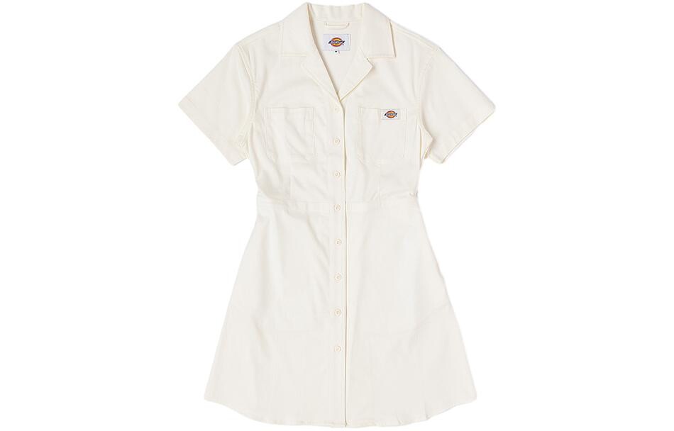 Платье с короткими рукавами женское белое Dickies 
Платье с короткими рукавами женское белое Dickies