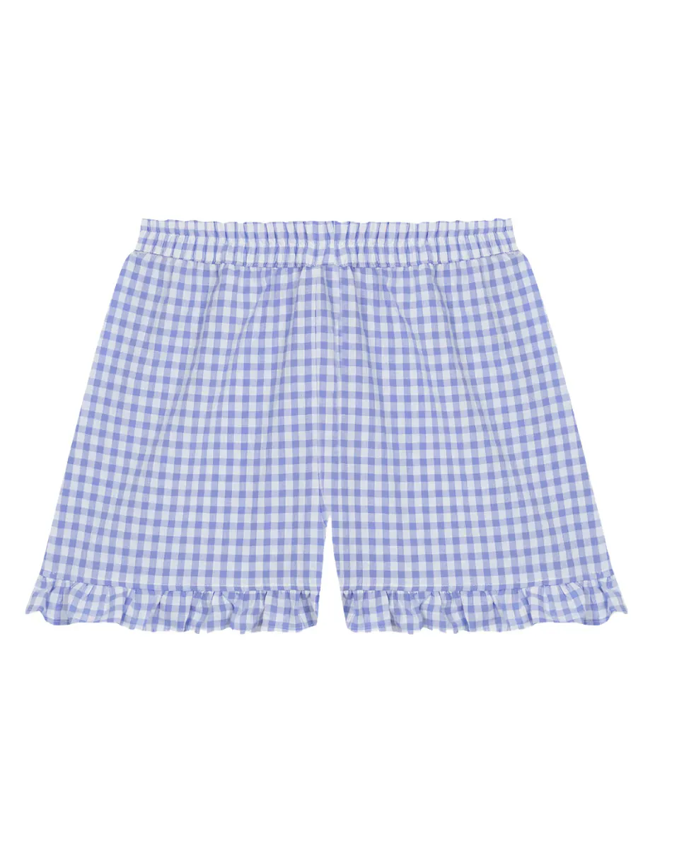 Короткие женские пижамные штаны в клетку Bohodot, синий 
Короткие женские пижамные штаны в клетку Bohodot, синий