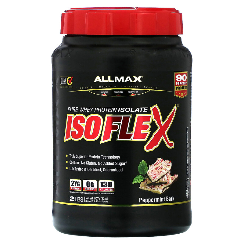 ALLMAX, Isoflex, чистый изолят сывороточного протеина, со вкусом коры перечной мяты, 907 г (2 фунта)
ALLMAX, Isoflex, чистый изолят сывороточного протеина, со вкусом коры перечной мяты, 907 г (2 фунта)